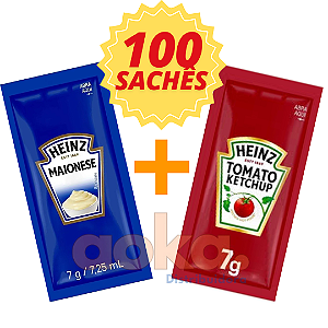 Maionese  e Ketchup Heinz Combo 100 Sachês