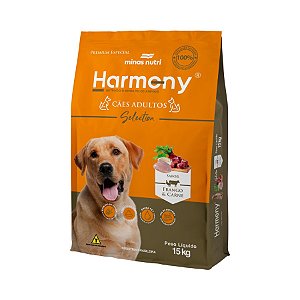 Ração Harmony Selection Cães adultos  frango e carne - 15 KG