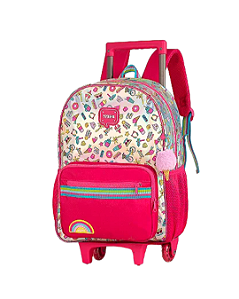 MOCHILA DE RODINHA CLIO HOLOGRAFICA HAPPY SORVETE