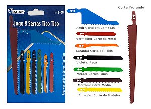 Jogo De Lâminas Sabre P/ Serra Tico-tico 08 Pç Western