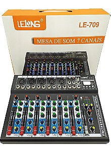 MESA DE SOM INTERFACE 7 CANAIS LELONG LE709