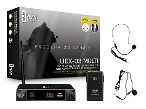 Sistema sem fio headset e lapela Dylan UDX03 MULT