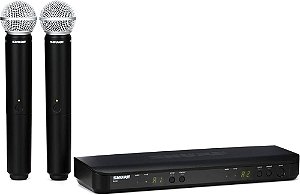 Microfone sem fio duplo de mão Shure BLX288/SM58