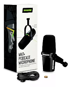 Microfone para podcast Shure MV7+