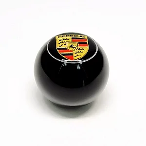 Manopla Preta - Emblema Porsche