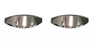 Par Pestana Farol Olho Boi Fusca Inox