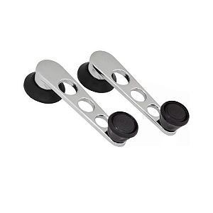 Manivela Reguladora Vidro Esportiva - Cromada Preta Premium