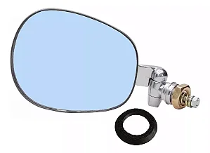 Par Retrovisor Cromado Lente Convexo Azul Fusca