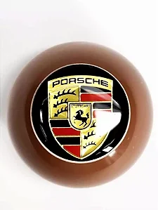 Manopla Marrom - Emblema Porsche