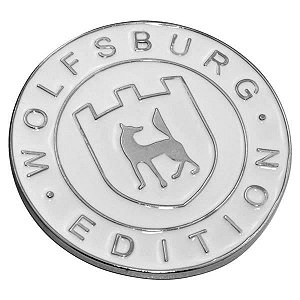 Emblema Plaqueta Brasão WolfsBurg Edition Branco VW