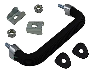 Alça De Mão Painel Fusca Pqp Cor Preta Base Cromada
