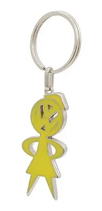 Chaveiro Mascote VW Fusca Menina Amarelo