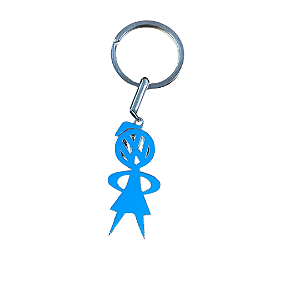 Chaveiro Mascote VW Fusca Menina Azul