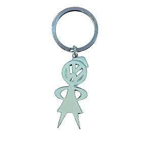 Chaveiro Mascote VW Fusca Menina Bege