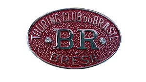 Placa Br Decorativa Vermelha S/Suporte Fusca