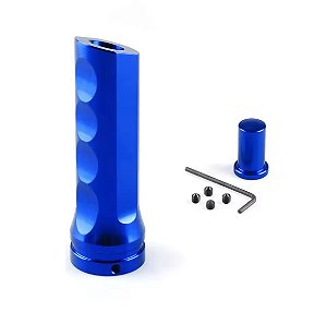 Manopla Capa Freio Mão C/Botão Aluminio Azul