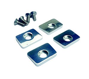 Kit Chapa Fixação Tanque Combustivel Aluminio Polido c/ Parafusos Inox - 04pcs