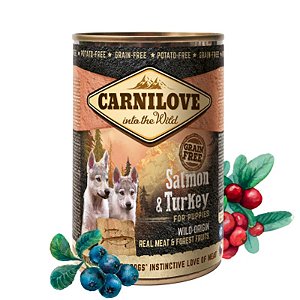 Alimento Natural Salmão e Peru para Filhotes 400g – Carnilove