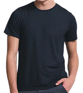 Camiseta Malha PV Preta Gola Redonda