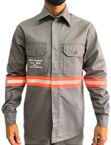 Camisa Nr 10 Risco 2  Anti Chamas Com Faixa Refletiva