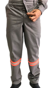 Calça Segurança Nr10 Risco 2 Anti Chamas Eletricista Cinza