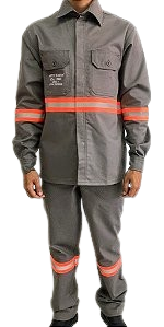Conjunto Camisa E Calça Nr10 Eletricista Risco 2 Refletivo Cinza