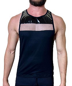 Regata Cavada Viscolycra detalhe de Vinil/Tule