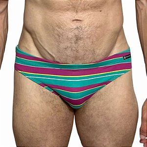 Sunga Slip Cavada Estampada Listrada