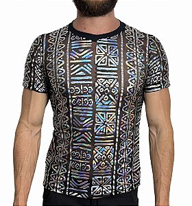Camiseta Tule Holográfico Preto