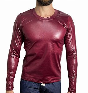 Camiseta Manga Longa Cirrê Bordô