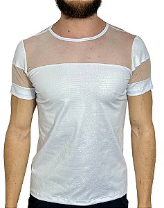 Camiseta Cirrê Jacaré Detalhe Tule, Rapha Inacio Menswear