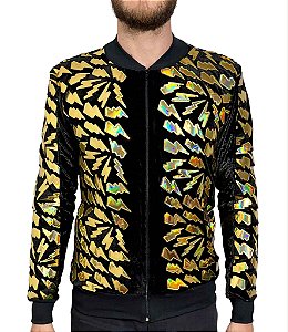 Jaqueta Bomber Com Raios Holograficos