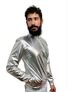 Jaqueta Bomber Vinil Prata