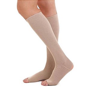 Meia 3/4 Malha Plana Selecta Classic 30-40 mmhg Cor Bege