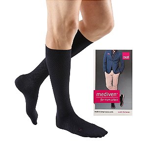 Meia Mediven For Men Supreme 30-40 mmHg 3/4 cor Preto