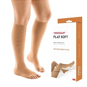 Meia Venosan Flat Soft Malha Plana 20-30 mmHg 3/4 cor Bege