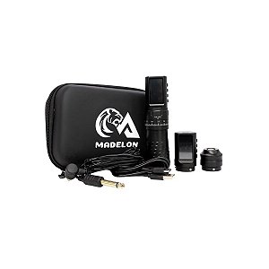 Pen Máquina Tatuagem Madelon Curso Ajustável 2 Fontes Black