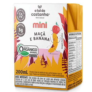 Mini Bebida Vegetal Orgânica Maçã e Banana 200ml - A tal da Castanha