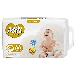 Fralda Mili Love Care GIGA c/ 66 unidades - Tam XG