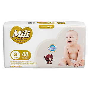 Fralda Mili Love Care Mega c/ 48 unidades - Tam G