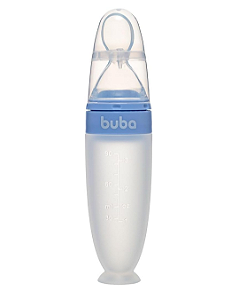 Colher Dosadora em Silicone com Ventosa Azul - Buba