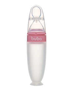 Colher Dosadora em Silicone com Ventosa Rosa - Buba