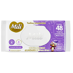 Toalhas Umedecidas Love&Care Lavanda c/ 50 unidades - Mili