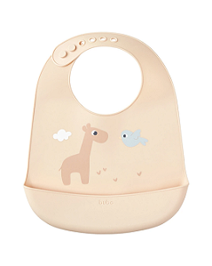 Babador em silicone com pega-migalhas Cloudy Girafa - Buba