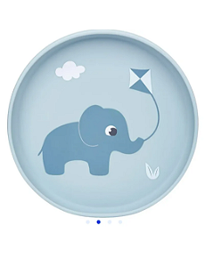 Pratinho em silicone com ventosa Cloudy Elefante- Buba