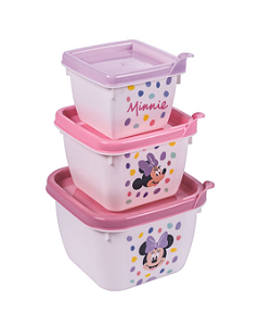 Conjunto 3 Potes Infantil Baby Minnie - Plasútil