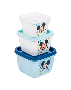 Conjunto 3 Potes Infantis Baby Mickey - Plasútil