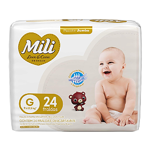 Fralda Mili LoveCare Jumbo G c/ 24 unidades