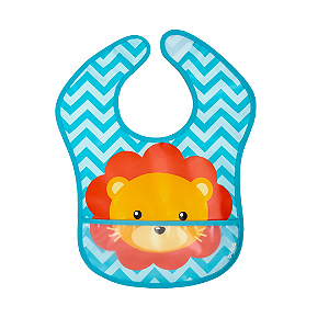 Babador Impermeável com bolso Animal Fun Leão - Buba