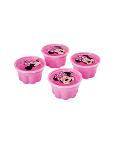 Kit Forma de Gelatina Infantil Minnie Rosa c/ 4 unidades - Plasútil